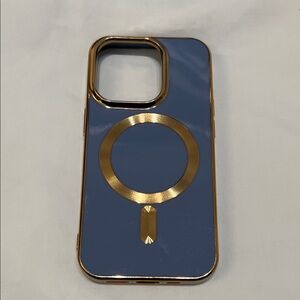 “Bundle 10/$14” iPhone 14 Pro case Gold and Blue Phone Case